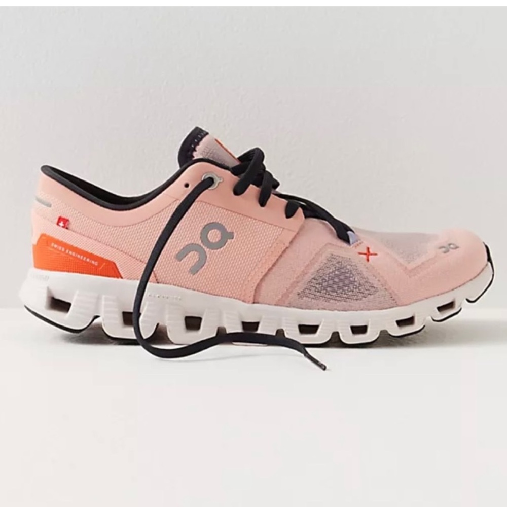On Running Women's Peach and Black Sneakers